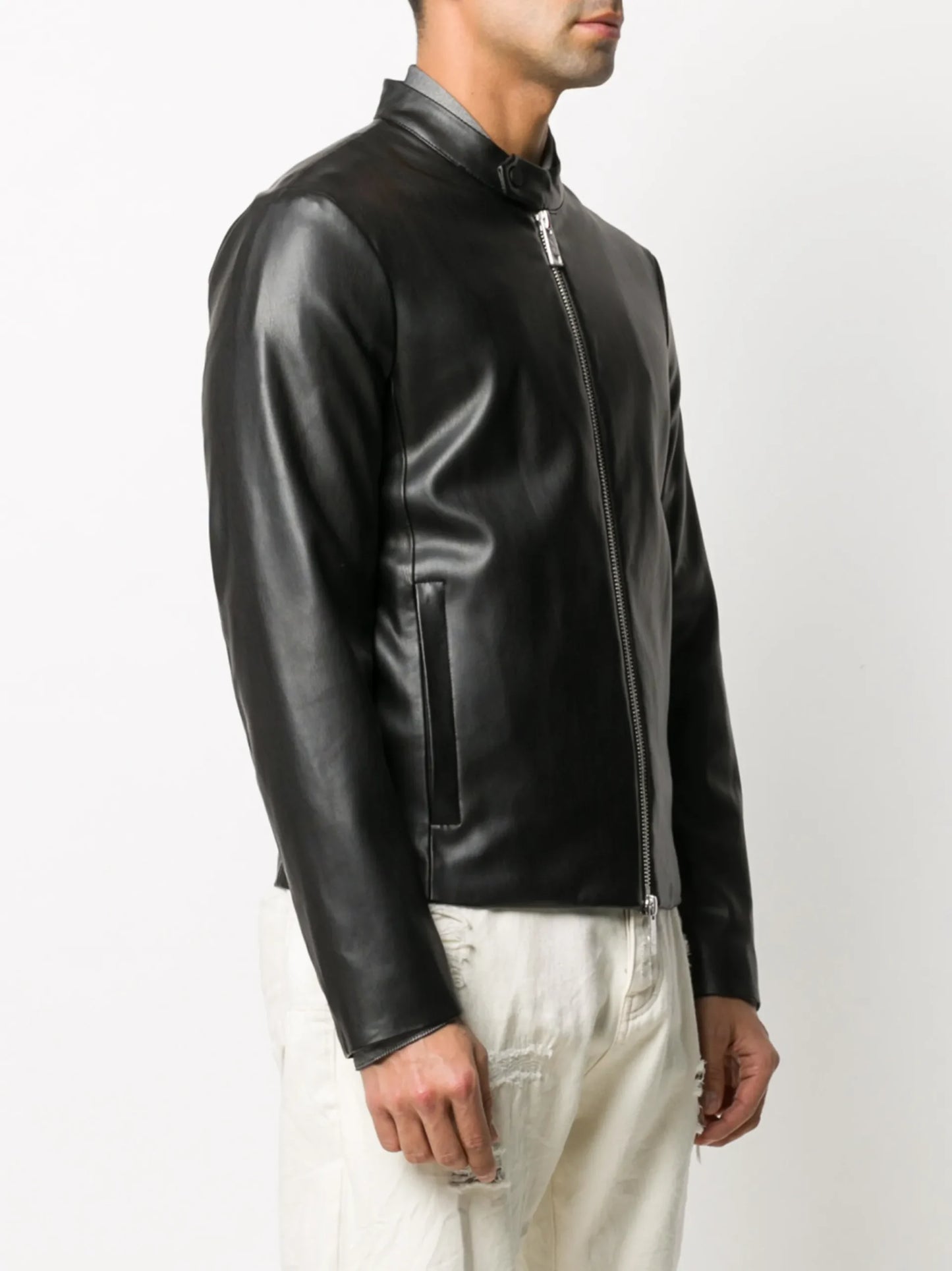 faux leather bomber jacket