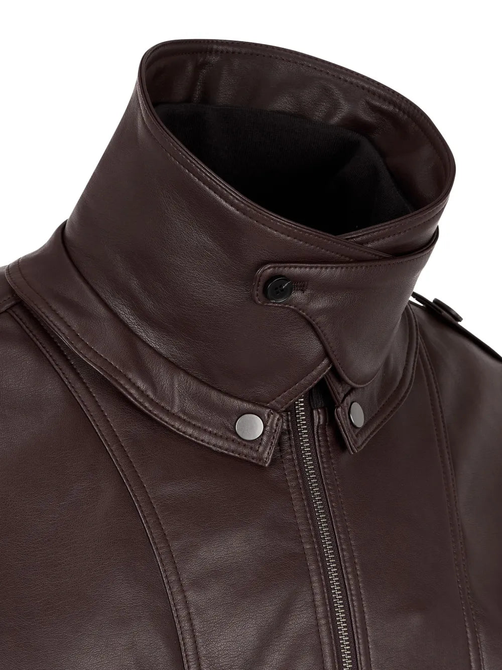 faux-leather bomber jacket