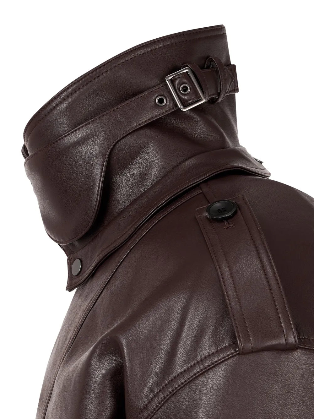 faux-leather bomber jacket