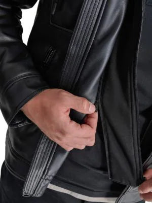 Faux Leather Hooded Jacket