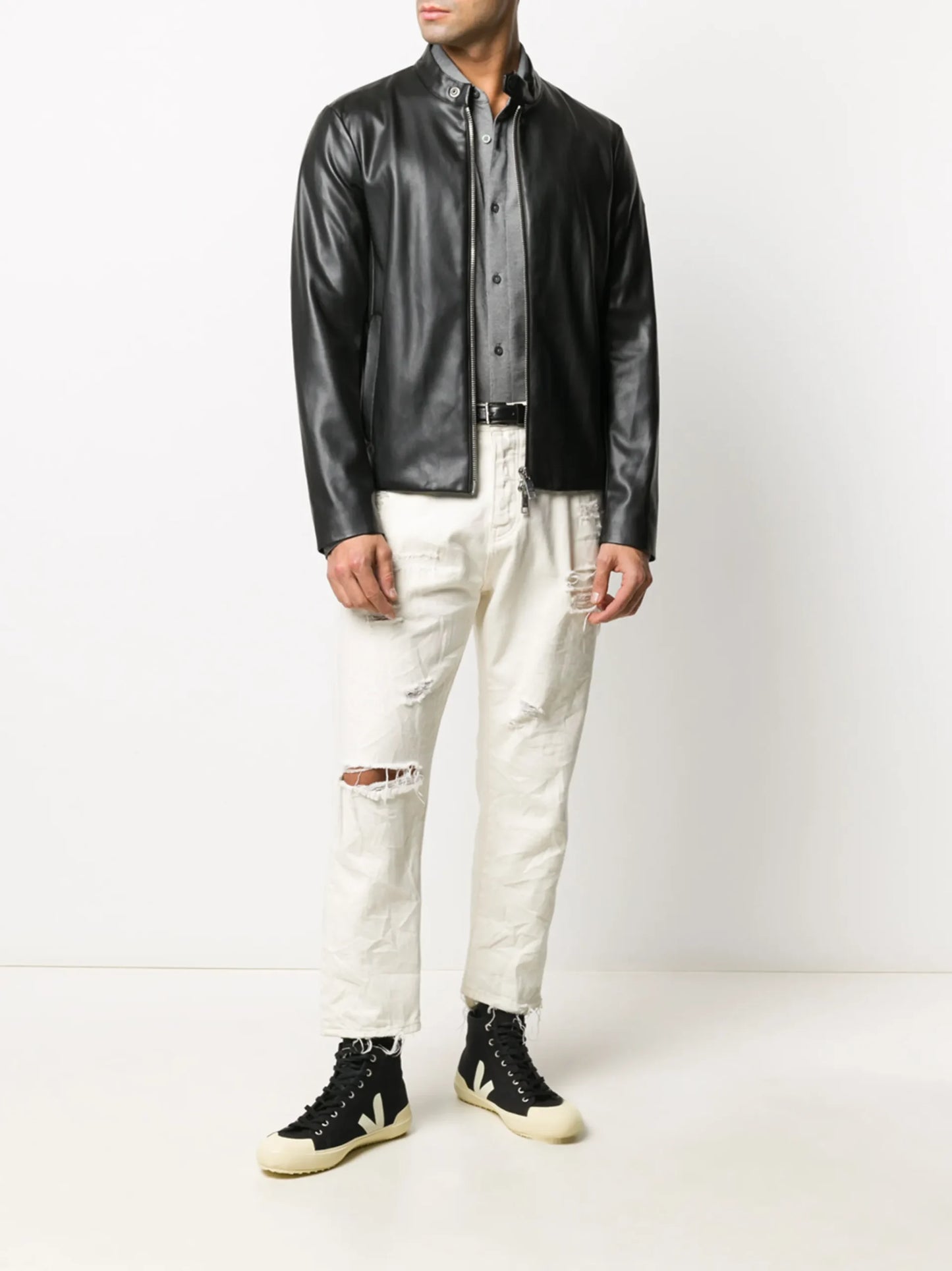 faux leather bomber jacket