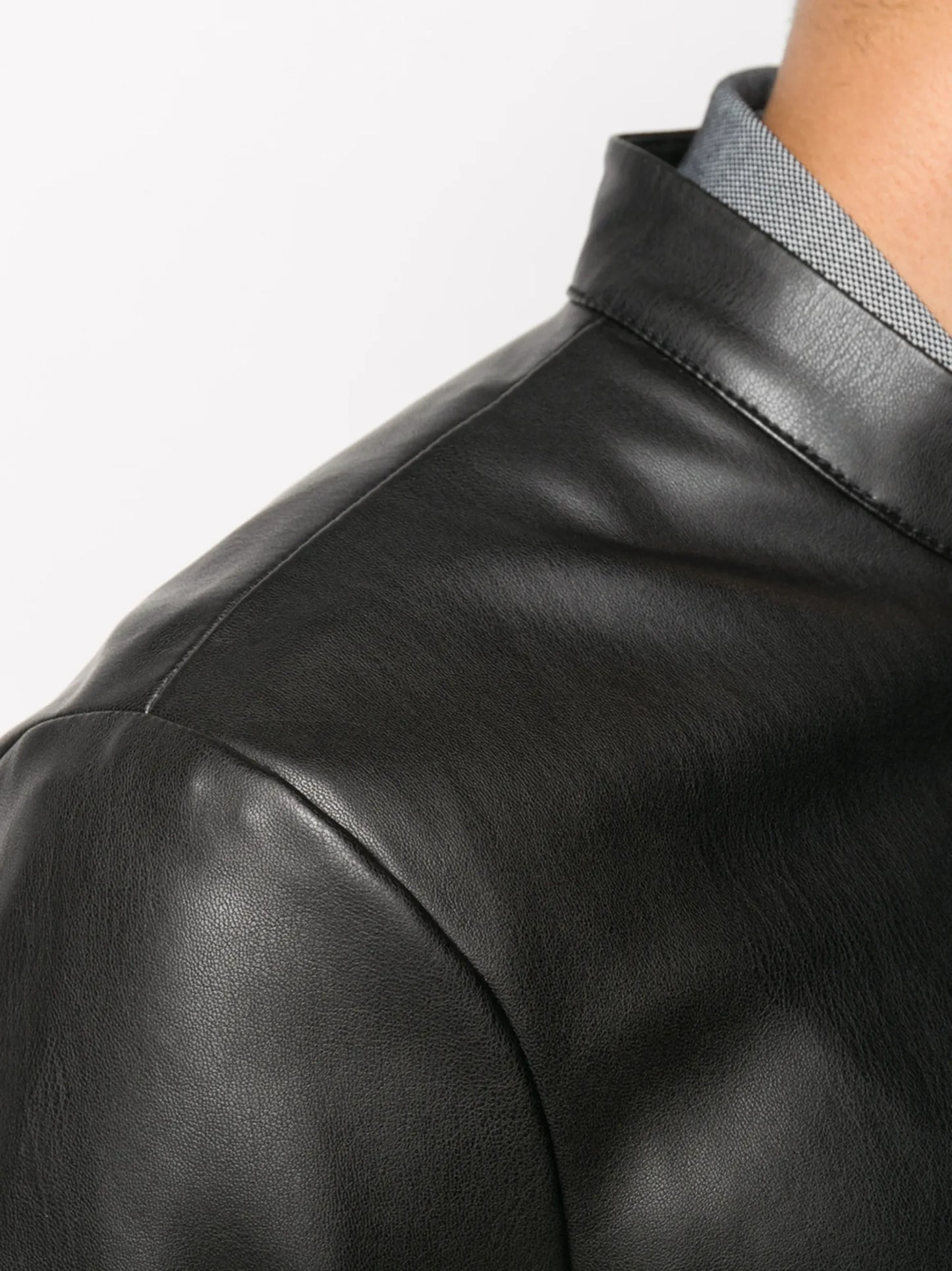faux leather bomber jacket