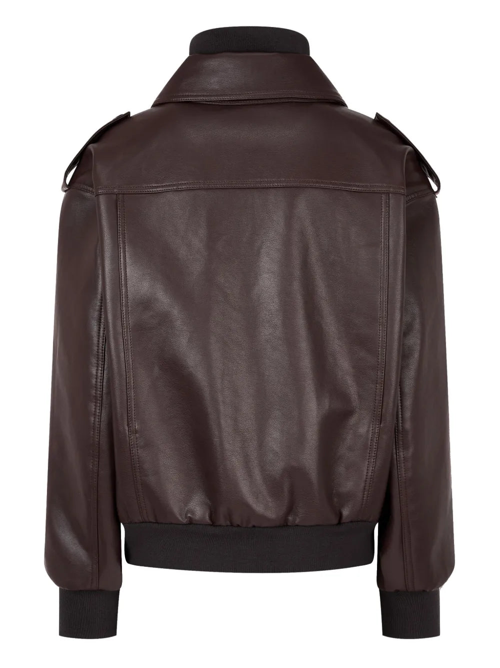 faux-leather bomber jacket