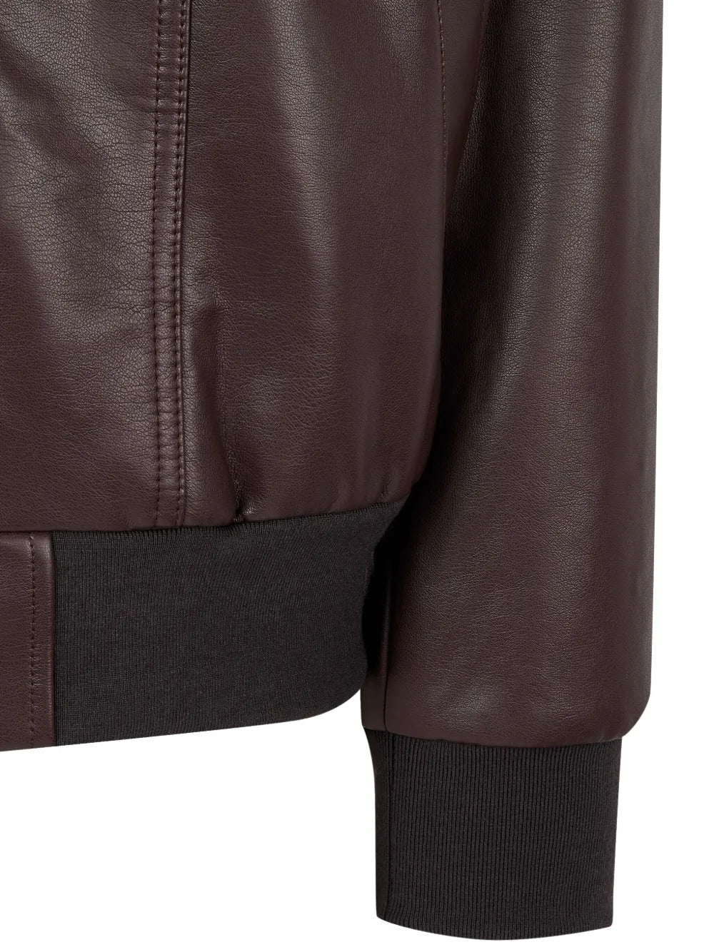 faux-leather bomber jacket