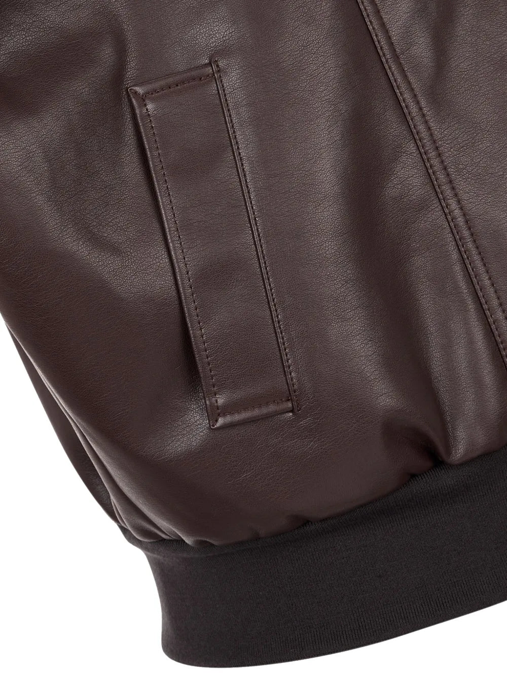 faux-leather bomber jacket
