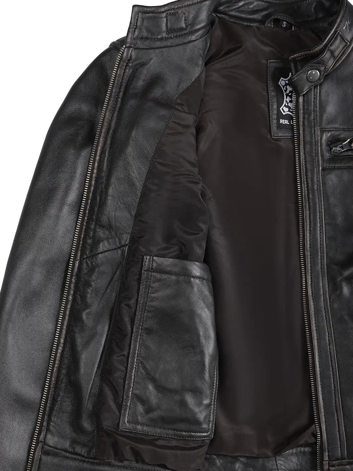 Diamond Women Rub  Leather Jacket