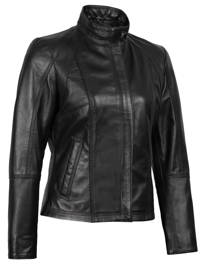 Acerra Women's Black Biker Style Jacket