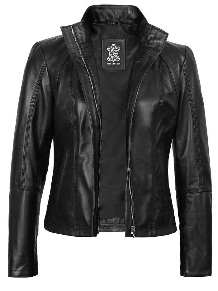 Acerra Women's Black Biker Style Jacket