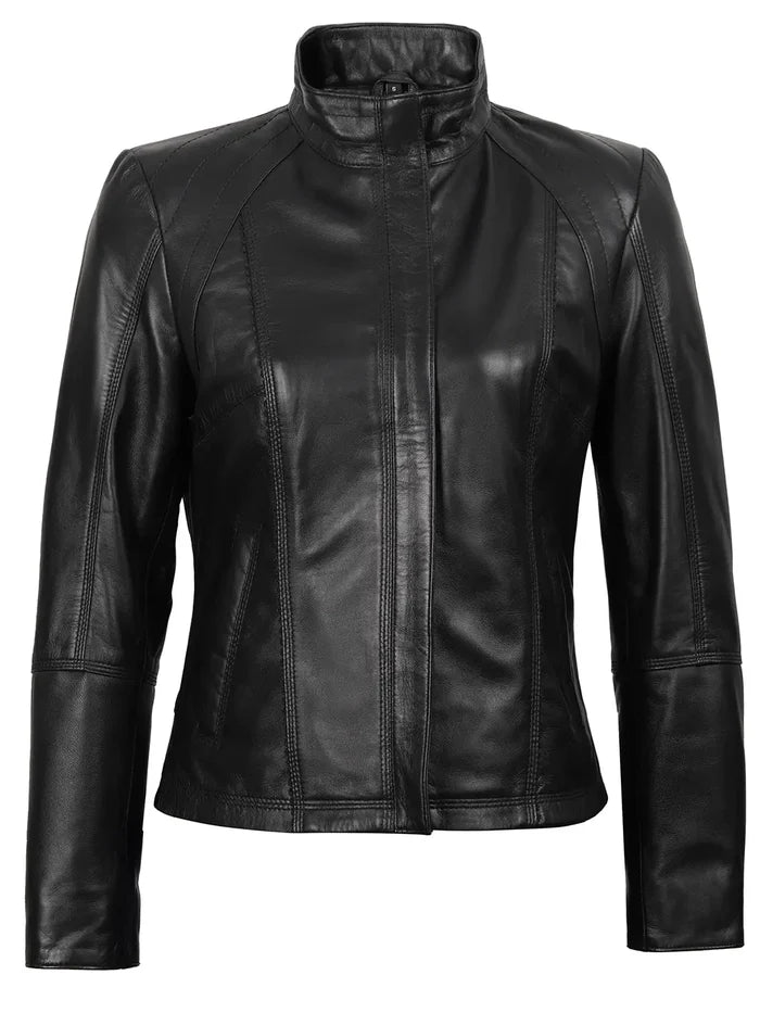 Acerra Women's Black Biker Style Jacket
