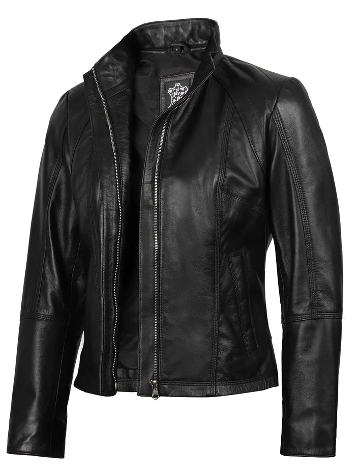 Acerra Women's Black Biker Style Jacket