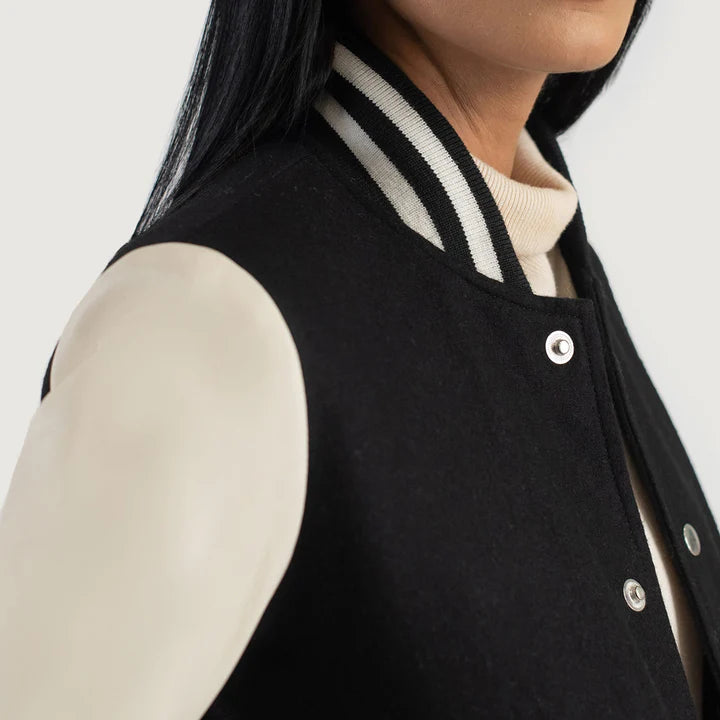 Savant Maroon & Black Hybrid Varsity Jacket