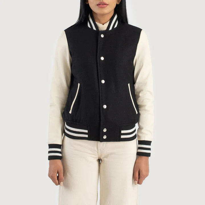 Savant Maroon & Black Hybrid Varsity Jacket