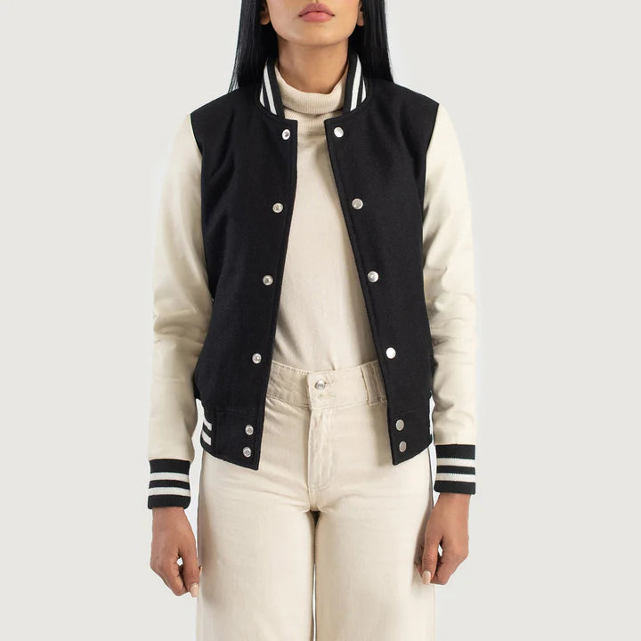 Savant Maroon & Black Hybrid Varsity Jacket