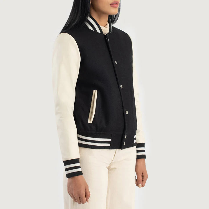 Savant Maroon & Black Hybrid Varsity Jacket