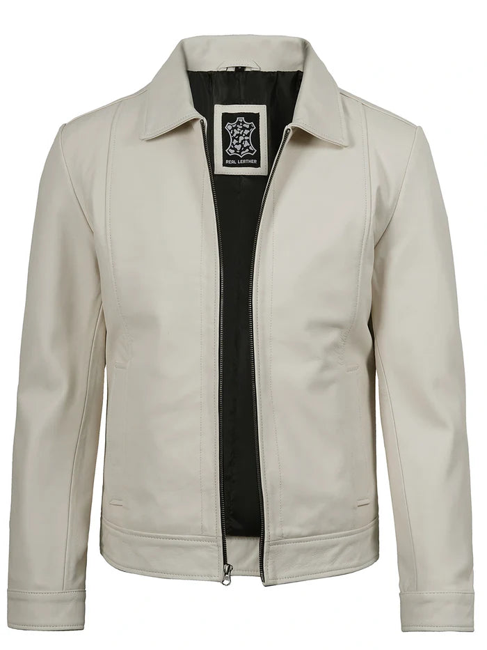 Real Leather Men's Black Harrington Classic Jacket