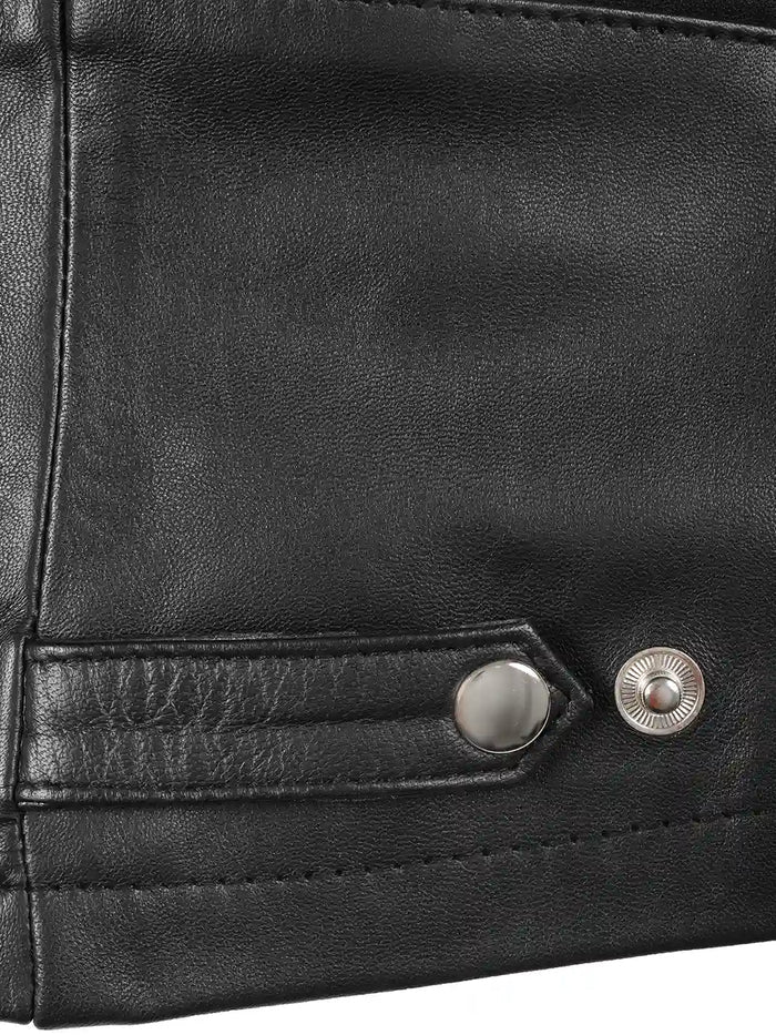 Rachel Women's Black Cafe Racer Style Leather Jacket